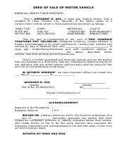 0003644 preview form samples contract for illinois florida oklahoma. Deed Of Sale Of Motor Vehicle Joel Anzures Docx Deed Of Sale Of Motor Vehicle Know All Men By These Presents That I Armando B Asa Of Legal Age Course Hero