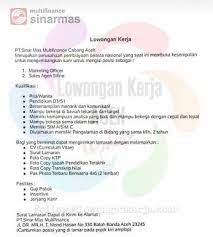 Kamu bisa gunakan fitur cicilan 0% dari berbagai bank dan fitur bebas ongkir di toko sinar terang autopart sehingga kamu bisa belanja online dengan nyaman di tokopedia. Contoh Surat Lamaran Kerja Pt Sinarmas Multifinance Yang Benar Syarat