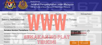 Jpj latest number plate website provided low budget aka running number. No Plat Terkini Pendaftaran Kenderaan Jpj Online