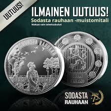 Sodasta Rauhaan Muistomitali Personalized Items Person