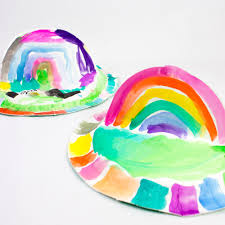 Attach the paper bowl to the paper plate edges using tape. Pop Up Paper Plate Rainbows Pink Stripey Socks