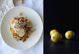 Add lemon halves, cut sides down, to grates while chicken cooks; Christmas Roast Chicken With Macadamia And Apricot Salad Cooking Blog Find The Best Recipes Cooking And Food Tips At Our Kitchen
