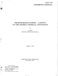 Before it can be used in a reactor for electricity generation, however, it must undergo a series of. Uranium Hexafluoride A Survey Of The Physicochemical Properties Unt Digital Library