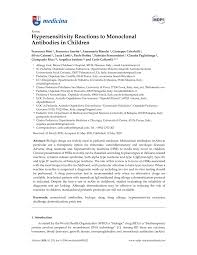 Pdf Hypersensitivity Reactions To Monoclonal Antibodies In Children