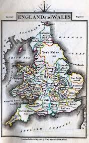 An 1812 Map Of The Counties Of England And Wales The Fact That The North Sea Is Called The German Ocean Is Also Very Inte England Map Old Maps Historical Maps