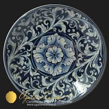 Piatti in gres porcellanato decorati a mano. Piatti Decorati In Ceramica Di Caltagirone Dipinti A Mano Ornato Monocr Blu Piatti Decorativi Ceramica Piatti In Ceramica