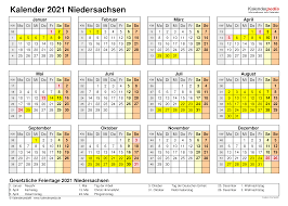 Auf einer din a4 seite im querformat hat die komplette. Kalender 2021 Niedersachsen Ferien Feiertage Pdf Vorlagen