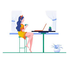 The Girl Is Working From Home Psd Free Download H69 Design Trong 2020