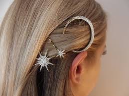 Star Hair Clips Star Clip Moon Clip Galaxy Hair Clips Etsy Galaxy Hair Hair Accessories Star Hair
