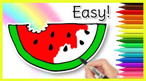 Easy Watermelon Drawing For Kids Youtube Have a look at these simple forms for easy copying practice. easy watermelon drawing for kids