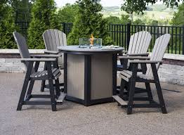 I've got big dogs so we like bar height tables to keep them from being able to get their noses on the table. Berlin Gardens Donoma Counter Height Round Fire Table The Amish Furniture Company