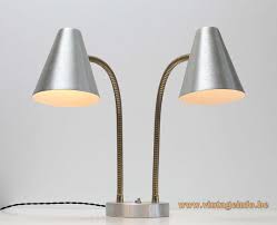 Lightolier mid century telescoping eyeball desk lamp spaceage mcm modern 1960s. 1960s Lightolier Aluminium Double Table Lamp Vintageinfo All About Vintage Lighting