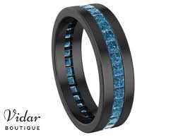 For both men and women. Unique Black Gold Blue Diamond Mens Wedding Ring Vidar Boutique Vidar Boutique