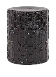 Black And White Garden Stool Classic Garden Seat Indoor Outdoor Garden Stool Crafted Glazed Ceramic Stool Black Designed Garden Stool Garden Stool White Garden Stools Outdoor Stools