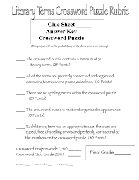 Literary terms crossword puzzle answers. Crossword Rubric