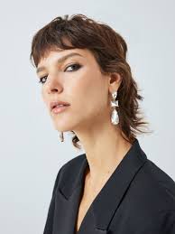 JOHN LEWIS Statement Mixed Crystal Stone Drop Earrings in Gold/Multi