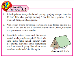 Check spelling or type a new query. Jawaban Matematika Kelas 8 Ayo Kita Berlatih 8 2 Hal 144 147 Sebuah Prisma Alasnya Berbentuk Jagotutorial
