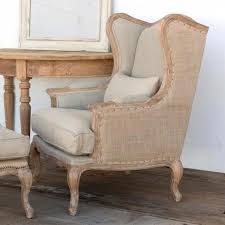 Bayard Burlap And Linen Wing Back Chair Wingbackchair Upholstered Chairs Upholstered Furniture Wingback Chair