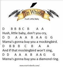 Hush Little Baby Don T You Cry Sheet Music And Tin Whistle Notes In 2021 Hush Hush Childrens Songs Little Babies