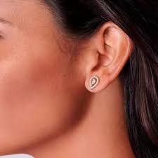 Brinco Rommanel Gota Com Zircônias Folheado A Ouro 526265