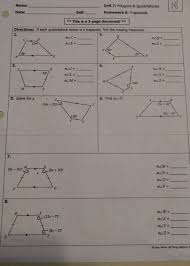 In this unit, we will focus on quadrilaterals, which are polygons with four sides. Unit 7 Polygons Quadrilaterals Homework 6 Trapezoids Gina Wilson Answer Key