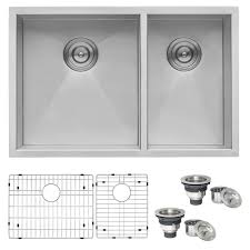 100% solid stainless steel made. Ruvati 29 Inch Undermount 60 40 Double Bowl Zero Radius 16 Gauge Stainless Steel Kitchen Sink Rvh7200 Overstock 6990919