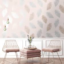 Fawning feather wallpaper rose gold grey holden 12629. Feather Astonia Pink Wallpaper Harry Corry Limited