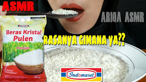 Asmr Beras Kristal Pulen Premium Indomaret Raw Rice Eating Feat Chilicious Eat With Mari Asmr Youtube