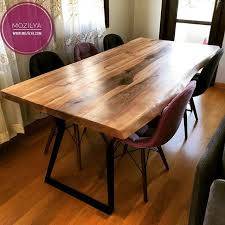 Mozilya Alaca Dogal Kutuk Masa Mozilya Alaca Natural Wood Table Ahsap Masa Mutfak Masasi Tasarim