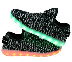Galaxy Led Shoes Light Up Usb Charging Low Top Knit Women S Sneakers Black White Galaxy Shoes