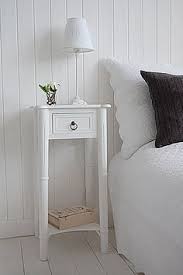 Tall Narrow Bedside Table From The White Lighthouse White Bedside Table Small Bedside Table
