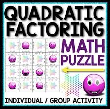 Factoring Quadratics Puzzle Factoring Quadratics Quadratics Common Core Math Middle School
