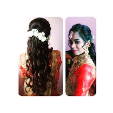 For your mehendi, sangeet or wedding reception, there are plenty of bridal hairstyles for long hair with accents of braids, flowers and hair pins. Curly Hairstyle For Wedding Reception Priya S Beauty Parlour Facebook