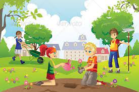 Please select category from the list below. Garden With Children Drawing Dunia Belajar
