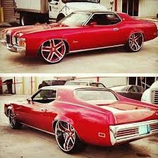 Old School On Big Rims Donk Cars Old School Cars Rims For Cars