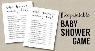 Baby Shower Games Free Printable Who Knows Mommy Best Paper Trail Design