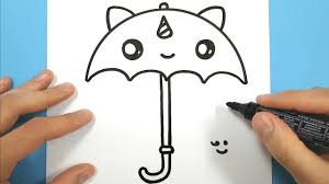 Ce dessin est simple et mignon. Comment Dessiner Un Parapluie Licorne Kawaii Tuto Dessin Youtube