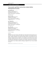Safety management systems for certificated organizations. Pdf Taxonomies And Their Role In The Aviation Safety Management Systems