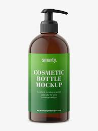 Universal Amber Bottle With Pump Mockup Smarty Mockups Amber Bottles Bottle Cosmetic Bottles