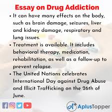 Drug abuse day famous quotes & sayings: Essay On Drug Addiction Drug Addiction Essay For Students And Children In English A Plus Topper