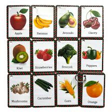 Fruit and Vegetable Flash Cards Kids Toddlers Educational Pre School  Learning