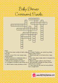 Free Printable Baby Shower Crossword Puzzle Baby Shower Printables Crossword Puzzle Free Printable Baby Shower Games