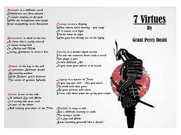 limerick verses for the 7 virtues of bushido bushido word definitions verses