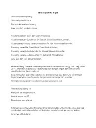 Teks Ucapan Mc Majlis