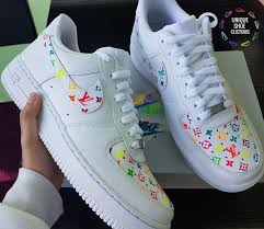 Black And Blue Air Force 1 Custom Nike Air Force 1 Neon Rainbow Custom Glow In The Dark The Custom Movement Custom Shoes Diy Custom Nike Shoes Personalized Shoes
