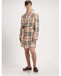 Burberry Check Robe In Camel Natural For Men Lyst