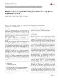 Pdf Effectiveness Of Oral Pressure Therapy In Obstructive Sleep Apnea A Systematic Analysis