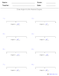 Geometry Worksheets Angles Worksheets For Practice And Study It is important that students be confident on calculating angles, measuring angles and drawing angles to be successful in their maths exams, but having a solid knowledge of lines and angles can also help students' understanding of the world. geometry worksheets angles worksheets