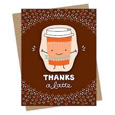 Treat everyone to a fun company activity. Thanks A Latte Sticker Greeting Card Paper Source