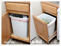 Our Modern Homestead Diy Pull Out Trash Drawer Trash Can Cabinet Kitchen Trash Cans Diy Cabinets